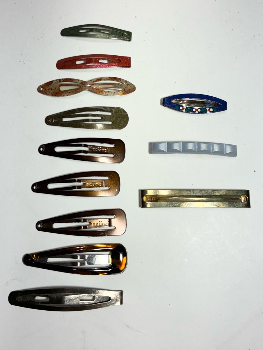 12 Pc Vintage Wilhold Scünci Mixed Snap Hair Clip Barrette Lot